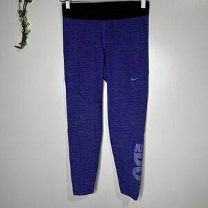 Nike Pro Dri Fit Purple Capri Workout Running Leggings Pants